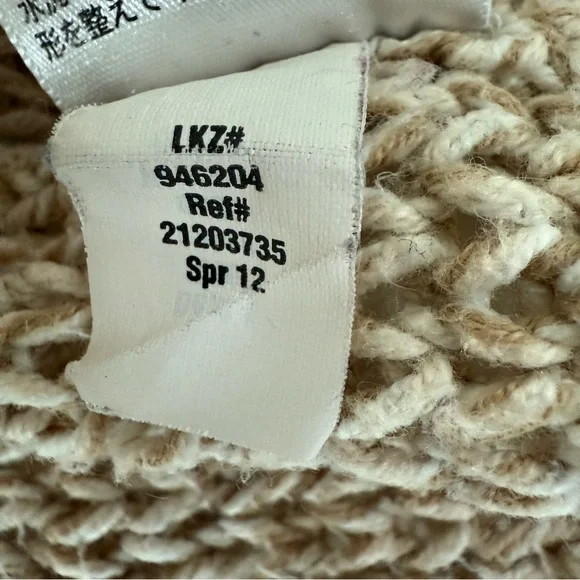 Eddie Bauer Chunky Knit Shawl Collar Cardigan Sweater Tan Beige Size Large - Picture 12 of 16